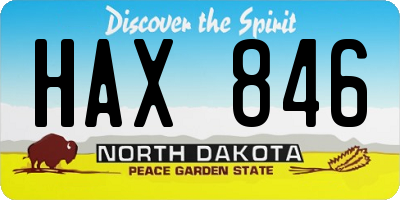 ND license plate HAX846