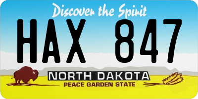 ND license plate HAX847