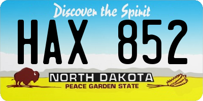 ND license plate HAX852