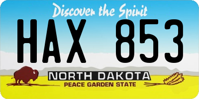 ND license plate HAX853