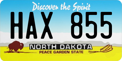 ND license plate HAX855