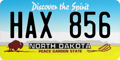 ND license plate HAX856