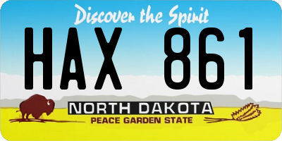 ND license plate HAX861