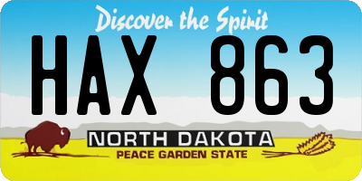 ND license plate HAX863