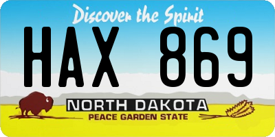 ND license plate HAX869