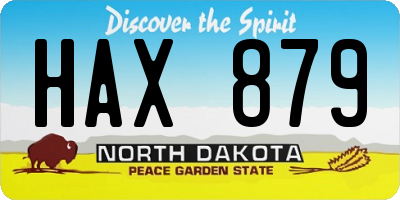 ND license plate HAX879