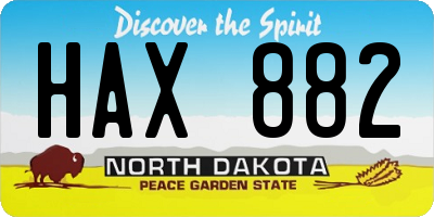 ND license plate HAX882