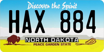 ND license plate HAX884