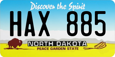 ND license plate HAX885