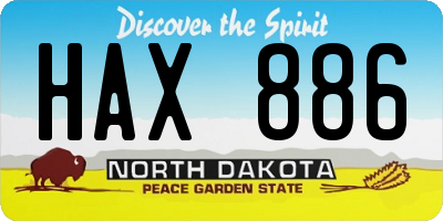 ND license plate HAX886