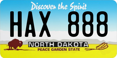 ND license plate HAX888