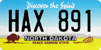 ND license plate HAX891