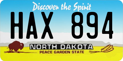 ND license plate HAX894