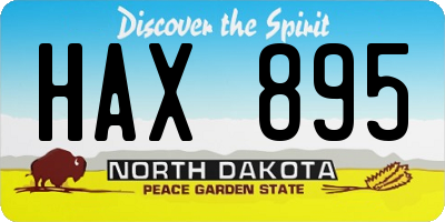 ND license plate HAX895