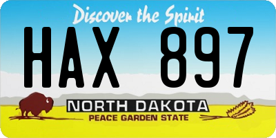 ND license plate HAX897