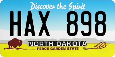 ND license plate HAX898