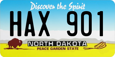 ND license plate HAX901