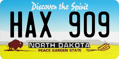 ND license plate HAX909