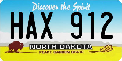 ND license plate HAX912