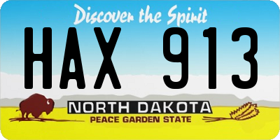 ND license plate HAX913