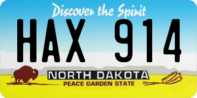 ND license plate HAX914