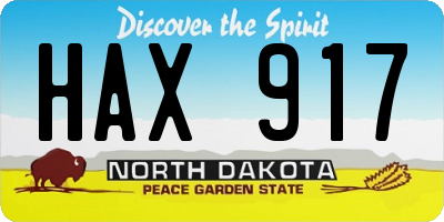 ND license plate HAX917