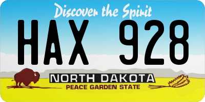 ND license plate HAX928