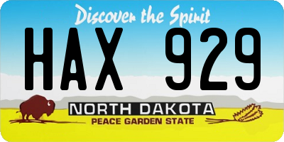 ND license plate HAX929