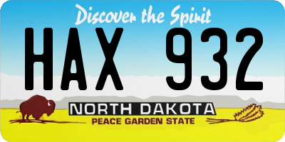 ND license plate HAX932