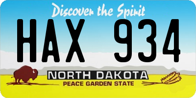 ND license plate HAX934