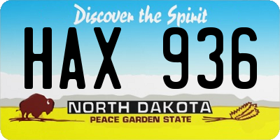 ND license plate HAX936