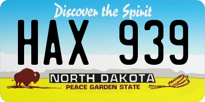 ND license plate HAX939