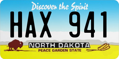 ND license plate HAX941