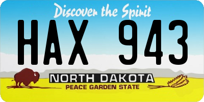 ND license plate HAX943