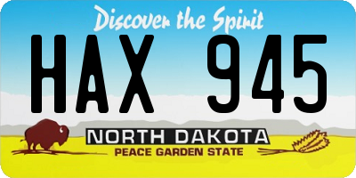 ND license plate HAX945