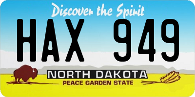 ND license plate HAX949