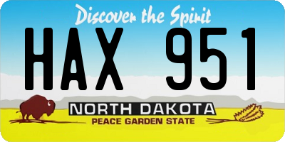 ND license plate HAX951