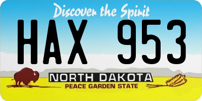 ND license plate HAX953