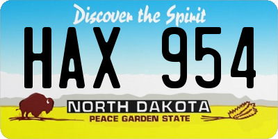 ND license plate HAX954