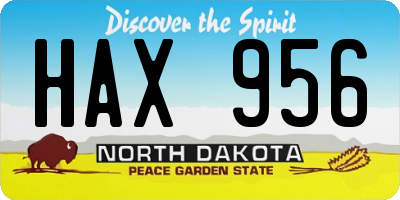 ND license plate HAX956