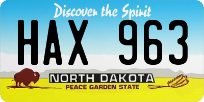 ND license plate HAX963