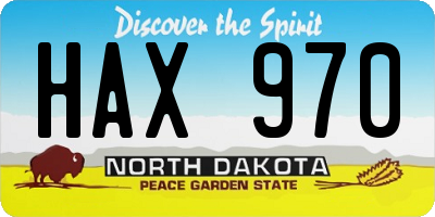 ND license plate HAX970