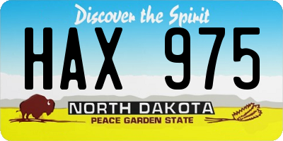 ND license plate HAX975