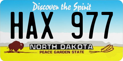 ND license plate HAX977