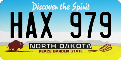 ND license plate HAX979