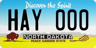 ND license plate HAY000