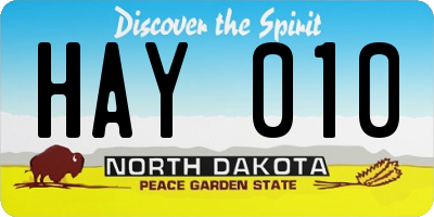 ND license plate HAY010