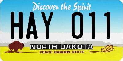 ND license plate HAY011