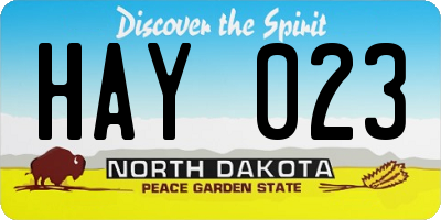 ND license plate HAY023