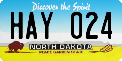 ND license plate HAY024